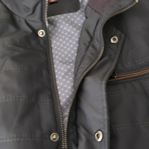 Johnston & Murphy Dark Blue Quilted Jacket with Brown Trim NWOT SZ XXL - Picture 10 of 13